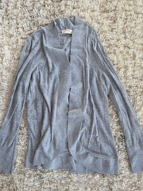 Light Gray Open-Front Women’s Cardigan Sweater
